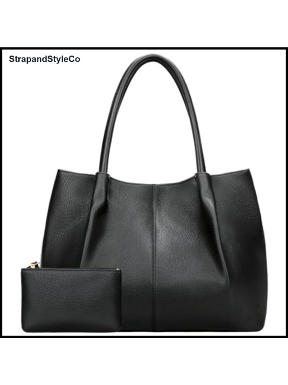 Vegan Leather Tote Bag Large Capacity Shoulder Purse Travel Work Satchel